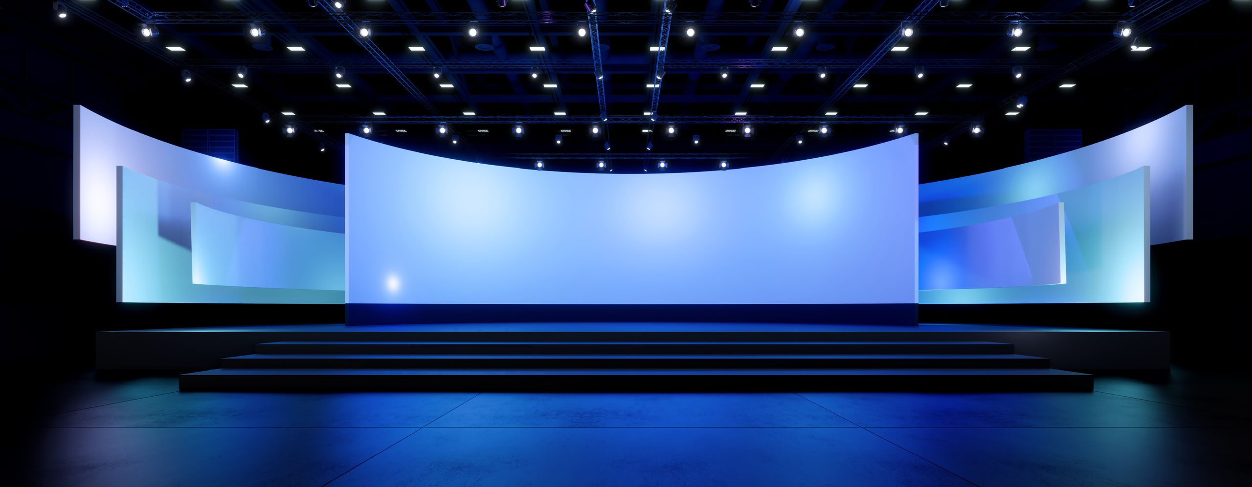 Corporate conference stage with LED backdrop screen