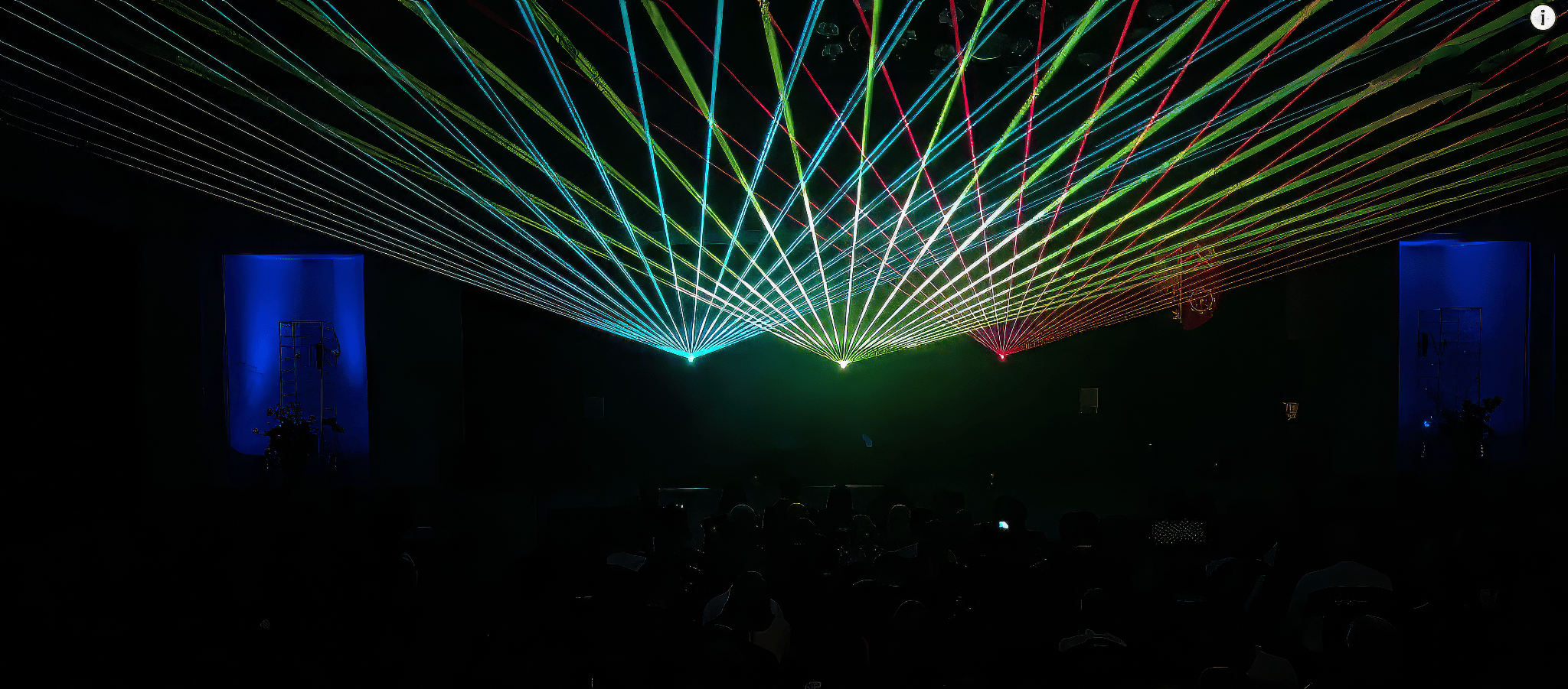 Concert stage with laser lighting effects